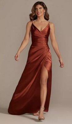 cinnamon bridesmaid dresses david's bridal GALINA SIGNATURE Bridesmaid Dress Sz 18 Cinnamon STYLE# GS290017 David's  Bridal