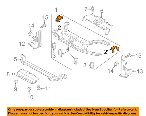 FORD OEM 00-07 Focus Radiator Support-Radiator Support Mount Bracket ...