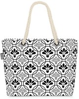 Void Tasche Blumen Schwarz Weiss Fliesen Blumen Muster BlüTen Rokoko