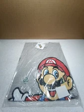 Super Mario T-Shirt Grey (M), 2011 Bio World, ORIGINAL Licensed **NEW**