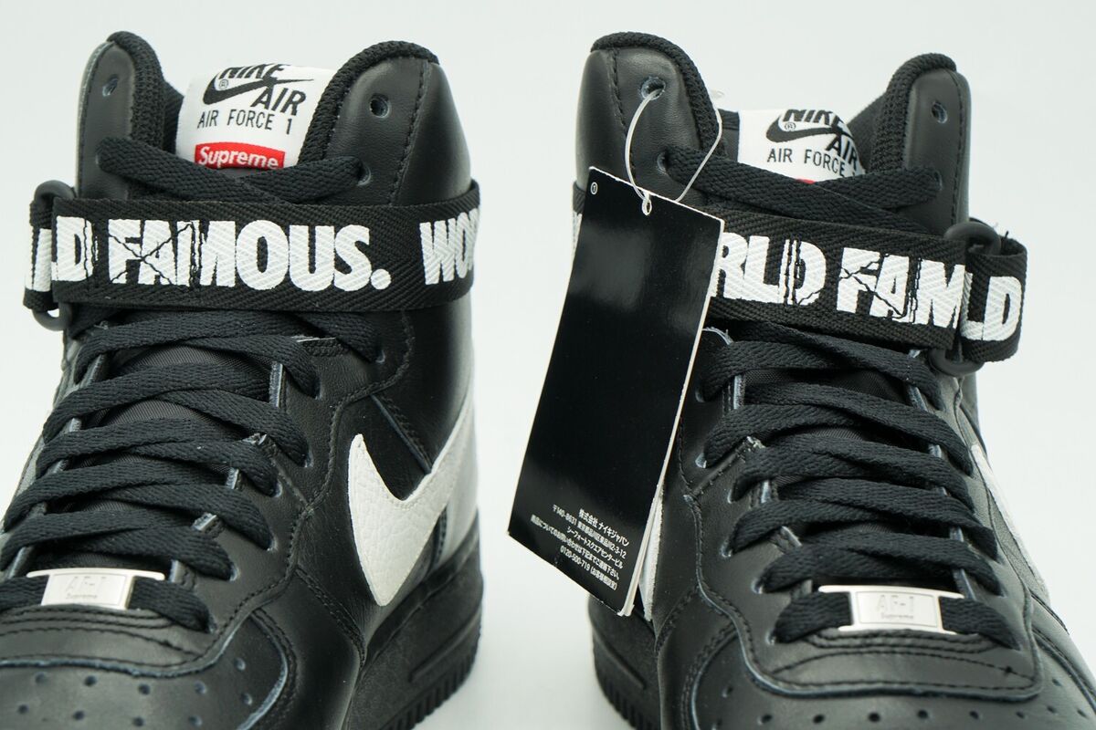 NIKE AIR FORCE 1 HIGH NEW SIZE 9 SUPREME WORLD FAMOUS BLACK NIKE AIR FORCE 1 HIGH NEW SIZE 9 SUPREME WORLD FAMOUS BLACK