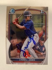 Lyonell James 2023 Bowman Chrome Autographed Card Boston Red Sox TC1507