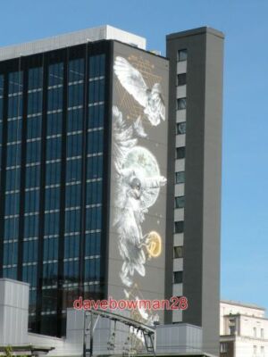 PHOTO  LEEDS ATHENA RISING THIS MURAL DEPICTING OWLS IN FLIGHT IS NEWLY PAINTED