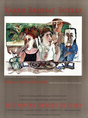 2000 KAREN BRUSSAT BUTLER Art Gallery Oysters on the Half Shell 1-Page PRINT AD