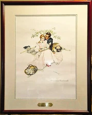 Norman Rockwell Lithograph #592/2900 – Flowers In Tender Bloom – 25x31 Framed