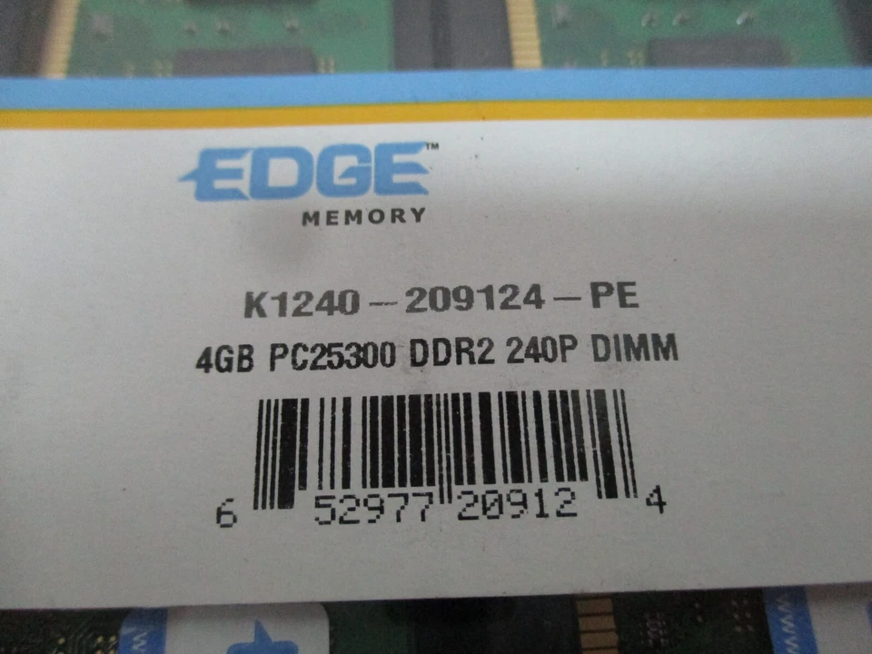 7 Packages (2 x 4GB) EDGE MEMORY PC25300 DDR2 240P DIMM K1240-209124-PE - Image 4 of 4