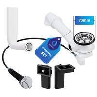 SpüLen - Siebkorbventill 70Mm Mit Excenterventil Raumschaffer ÜBerlauf-Set