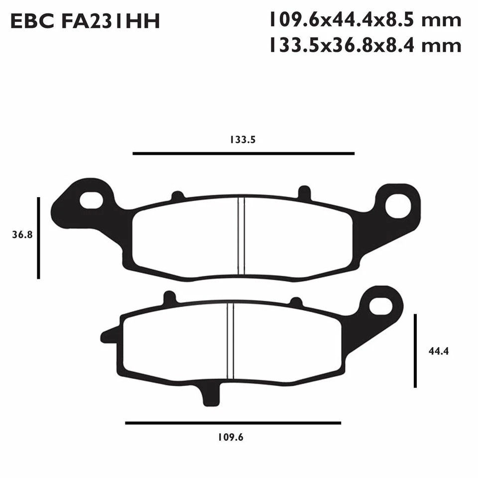 Pastillas de freno delanteras sinterizadas EBC FA447HH para Ducati Monster 1200 15-20 Foto 2 de 4