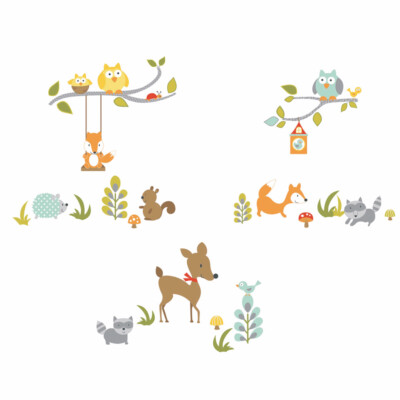  ROOMMATES - FUCHS UND SEINE FREUNDE - WANDTATTOO WANDSTICKER WANDAUFKLEBER