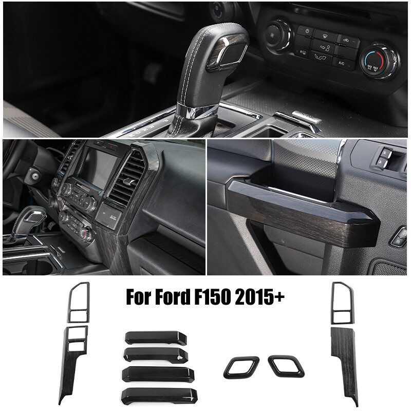 10x Center Panel Decoration Cover Trim Frame Kit for Ford F150 15-20 Wood Grain