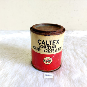 Vintage Caltex Motor Grease Advertising Tin Box USA Automobile Collectible TN220