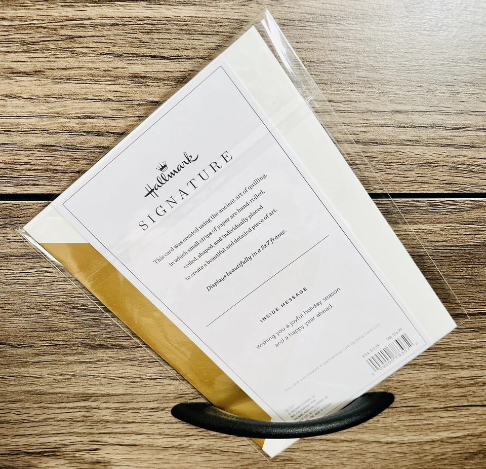 NIP Santa Frameable Handmade Christmas Card Hallmark Quilling Card Art Card 5X7 - Image 3 of 4