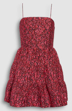 $467 Alice + Olivia Womens Pink "Jamila" Floral Jacquard Mini Dress Size 10