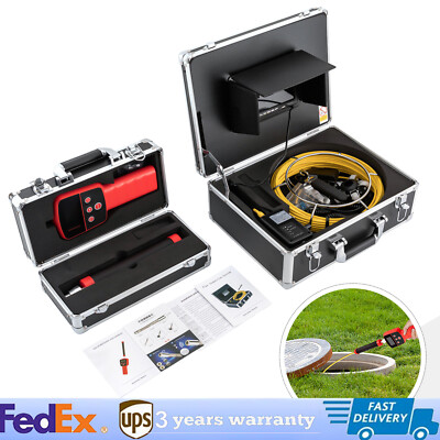Sewer Camera with Locator Pipe Inspection Camera w/Cable 7'' 100FT LCD512HZ