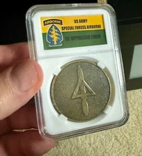 Delta Force Challenge Coin In Display Case USA US ARMY SPECIAL FORCES