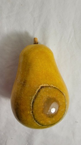 VINTAGE MARBLE ALABASTER FRUIT SET OF APPLE PEAR BANANA WATERMELON - Picture 10 of 10