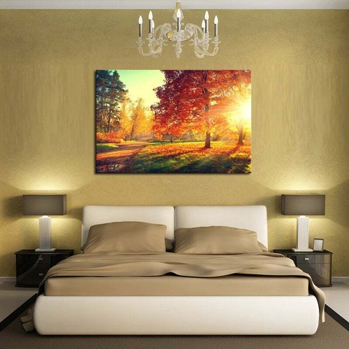 Multi Panel Print Fall Leaves Walk Canvas Wall Art Autumn Season Colors 5 Piece - Picture 11 of 11
