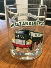 Vintage 1996 Hess TANKER TRUCK Drinking Glass 4" Tall USA Seller