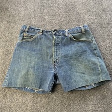 Vtg Levi s Shorts Mens 35 Blue Denim Orange Tab 505 Cut Off Hemmed 20505-0217