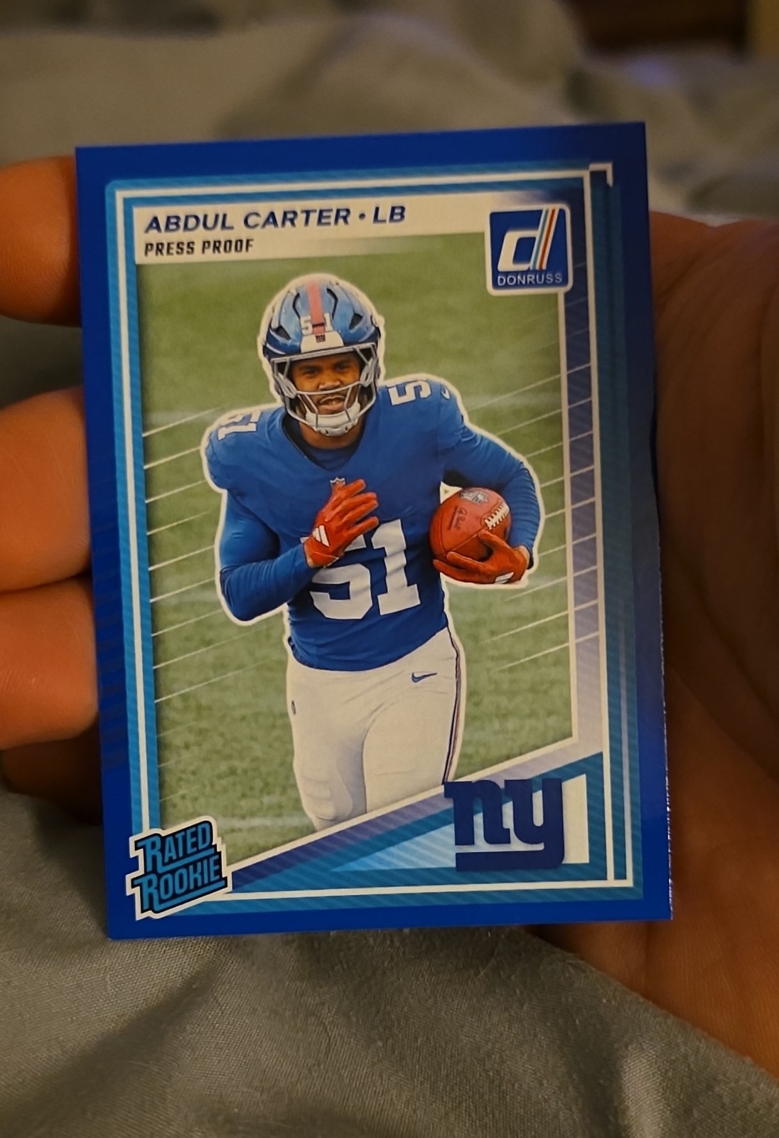 2025 Panini Donruss - Rated Rookie Abdul Carter #315 Press Proof Blue (RC)