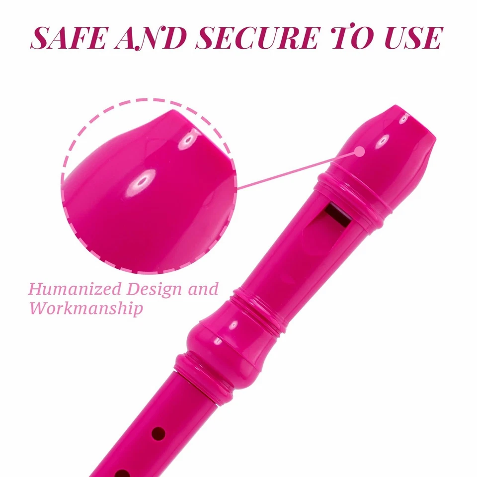 Soprano Recorder Instrument 8 Hole Plastic German Fingering Flute for Beginners - Image 3 of 4
