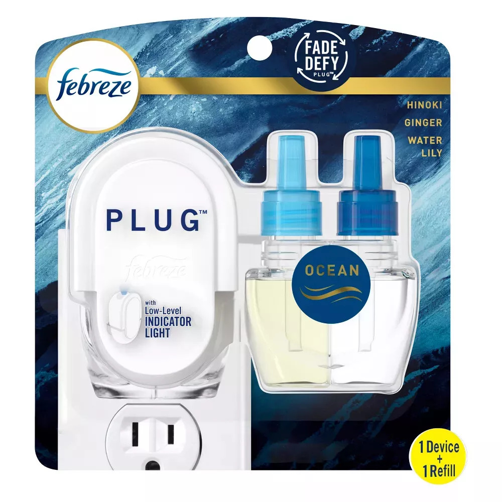 Освежитель воздуха Febreze Origins Fade Defy Plug для устранения неприятных запахов - Океан - 0,87 жидких унций