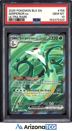 Pokemon 2025 Serperior ex 156/086 Ultra Rare Black Bolt GEM MINT PSA 10