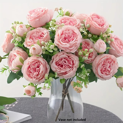 4 Bouquet Silk Peony Artificial 36 Heads Fake Flowers Home Wedding Party Decor