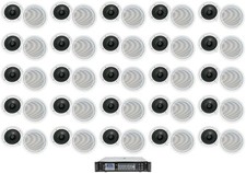  50 Rockville CC80T White 8" 70v Ceiling Speakers Amp For Restaurant/Hotel