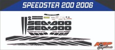 SEADOO SPEEDSTER 200 2004 - 2007  430HP GRAPHICS /DECAL / Sticker KIT BLACK