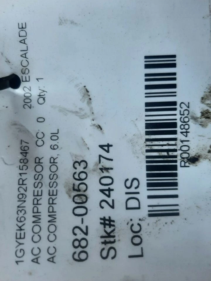 2000 01 2002 CHEVROLET SUBURBAN 1500 AC Compressor 6.0L With Rear AC 19130450 - Image 4 of 4