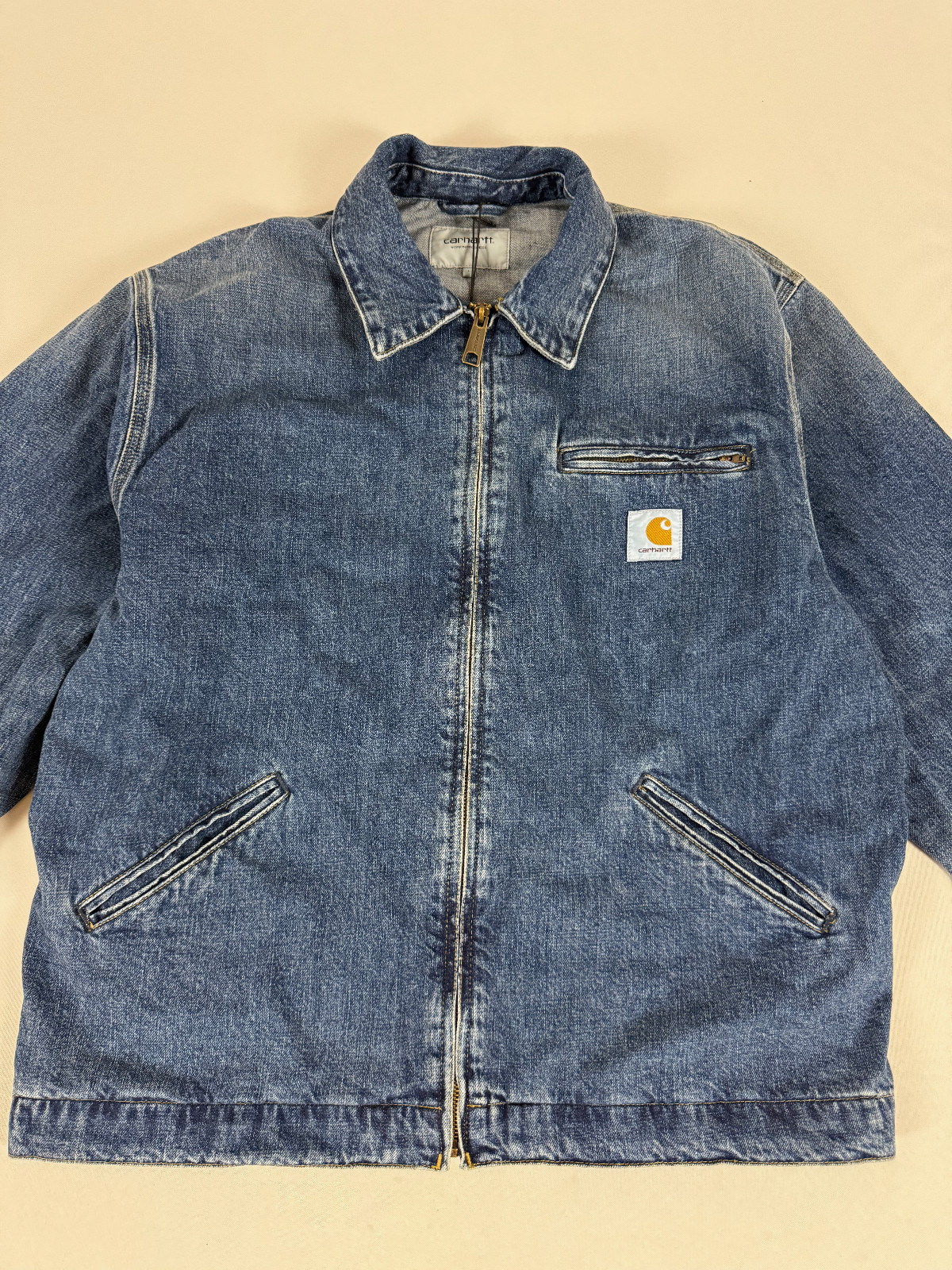 CARHARTT WIP OG DETROIT JACKET BLUE DARK USED WASH L NWT thumbnail 2