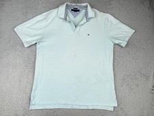 Tommy Hilfiger Polo Shirt Men Extra Large Blue 100 Cotton Short Sleeve READ