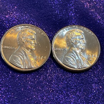 1974 D Lincoln Cent Lot, Bu, Same Rpm Error,struck They, Off Center