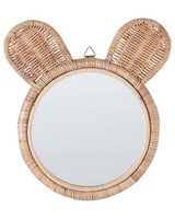 Wandspiegel Rattan BäRenohren NatüRlich/Beige ø 20 Cm Rund Boho Ashanti