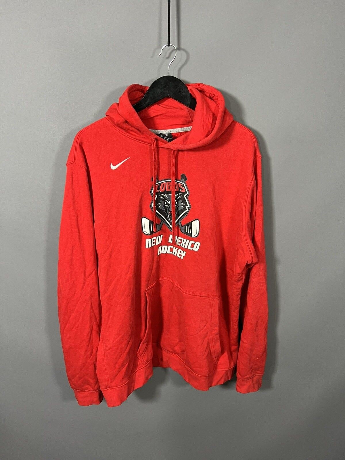 Sudadera con Capucha NIKE NEW MEXICO HOCKEY - Talla XL - Roja - Excelente Estado - Para Hombre