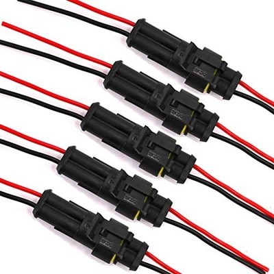 2 Pin Way 16 AWG Waterproof Electrical Wire Connector Plug Automotive Wire Conne
