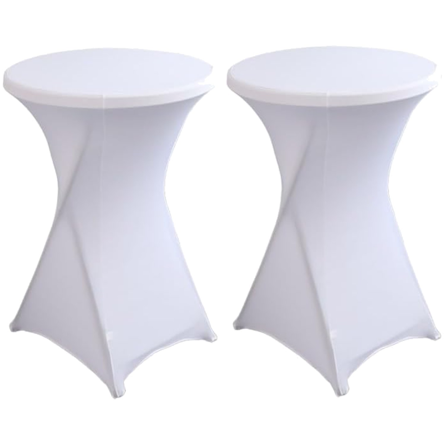 Bügelfreie Stretch Hussen für Stehtische - 2 Stück Ø60 cm, Maschinenwaschbar