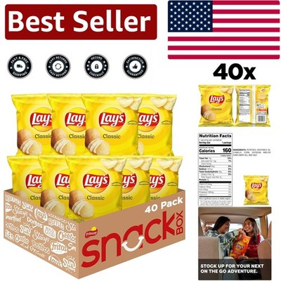 Lays Classic Potato Chips - 40 Pack of 1 oz Bags, Timeless Favorite for Snacking