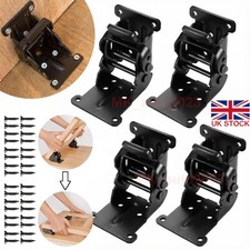 4x Folding Table Chair Leg Hinges 90 Degree Self-Locking Bracket Hinge Hardware