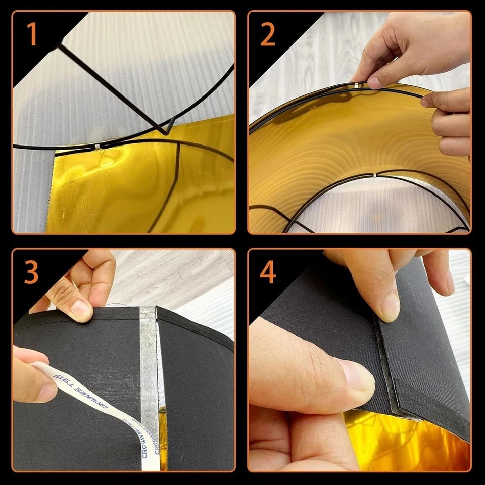 Juego de 2 pantallas de lámpara negras para tambor medianas doradas de 12 pulgadas de repuesto para  Foto 3 de 4