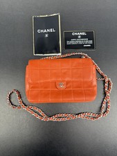 Chanel Mini Classic Belt Bag Orange Quilted Leather Silver Tone HW Rare