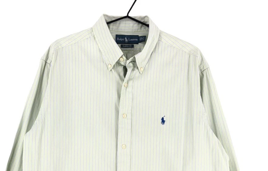 Ralph Lauren Camisa Casual Formal Corte Clásico Rayas Hombre Talla XL ( - Imagen 3 de 4