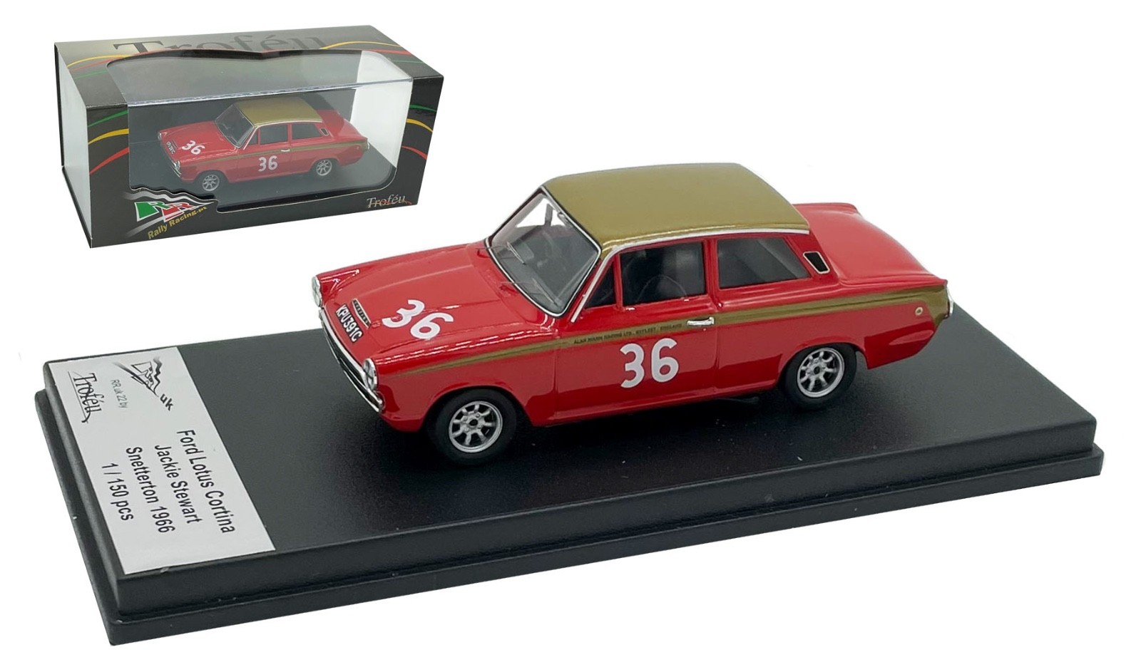 Trofeu RRUK22 Ford Cortina MKI Snetterton 500km 1966 - Jackie Stewart 1/43 Scale