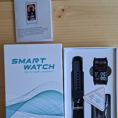 Smartwatch Fitness Tracker Herzfrequenz Schlafmonitor 44mm schwarz Silikon