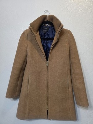 J. Crew Lodge Coat Wool Stadium Cloth Camel Minimalist Size 10 Quiet Luxury