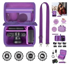 Water-Resistant Vlogging Camera Case with Adjustable Compartments - Purple