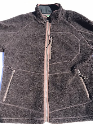 #ad CABELAS Heavy Duty Cold Gear Fleece Jacket Full Zip Brown Mens Medium Polyester $18.95