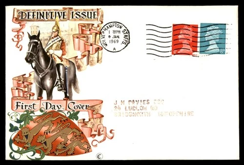 Mayfairstamps Great Britain FDC 1969 Queen Bust Knight First Day Cover aax_57321