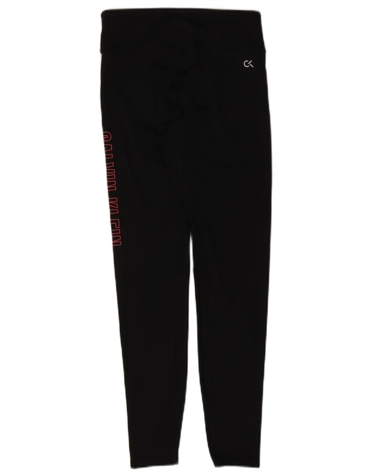 Calvin Klein Mujer Gráfico Leggings Reino Unido 10 Pequeños Negro Poliamida AC02 Foto 2 de 3